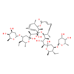 ChemSpider 2D Image | (3E,7S,8S,11E,13E,15S,16S)-8,16-bis[(1S,2R,3S)-3-[(2R,4R,5R,6R)-4-[(2R,4S,5S,6S)-4,5-dihydroxy-6-methyl-tetrahydropyran-2-yl]oxy-5-ethyl-2-hydroxy-6-methyl-tetrahydropyran-2-yl]-2-hydroxy-1-methyl-butyl]-7,15-dimethyl-1,9-dioxacyclohexadeca-3,5,11,13-tetraene-2,10-dione | C54H88O18