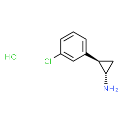 ChemSpider 2D Image | (1S,2R)-2-(3-Chlorophenyl)cyclopropanamine hydrochloride (1:1) | C9H11Cl2N