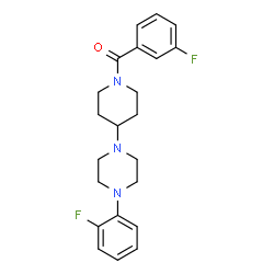 ChemSpider 2D Image | (3-Fluorophenyl){4-[4-(2-fluorophenyl)-1-piperazinyl]-1-piperidinyl}methanone | C22H25F2N3O