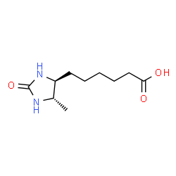 ChemSpider 2D Image | 6-[(4S,5S)-5-Methyl-2-oxo-4-imidazolidinyl]hexanoic acid | C10H18N2O3
