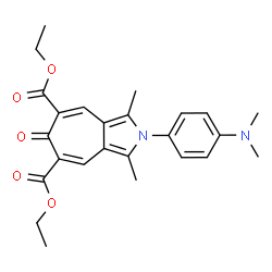 ChemSpider 2D Image | Diethyl 2-[4-(dimethylamino)phenyl]-1,3-dimethyl-6-oxo-2,6-dihydrocyclohepta[c]pyrrole-5,7-dicarboxylate | C25H28N2O5