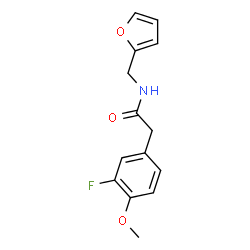 ChemSpider 2D Image | 2-(3-Fluoro-4-methoxyphenyl)-N-(2-furylmethyl)acetamide | C14H14FNO3