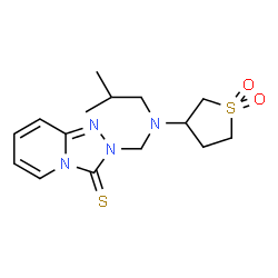 ChemSpider 2D Image | 2-{[(1,1-Dioxidotetrahydro-3-thiophenyl)(isobutyl)amino]methyl}[1,2,4]triazolo[4,3-a]pyridine-3(2H)-thione | C15H22N4O2S2