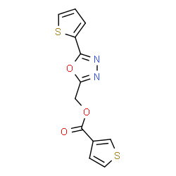 ChemSpider 2D Image | [5-(2-Thienyl)-1,3,4-oxadiazol-2-yl]methyl 3-thiophenecarboxylate | C12H8N2O3S2