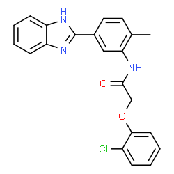 ChemSpider 2D Image | N-[5-(1H-Benzimidazol-2-yl)-2-methylphenyl]-2-(2-chlorophenoxy)acetamide | C22H18ClN3O2