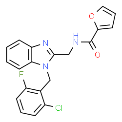 ChemSpider 2D Image | N-{[1-(2-Chloro-6-fluorobenzyl)-1H-benzimidazol-2-yl]methyl}-2-furamide | C20H15ClFN3O2
