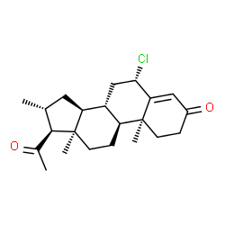 ChemSpider 2D Image | (6alpha,10alpha,13alpha,16alpha)-6-Chloro-16-methylpregn-4-ene-3,20-dione | C22H31ClO2