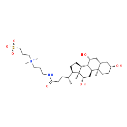 ChemSpider 2D Image | 3-[Dimethyl(3-{[(3alpha,5beta,7alpha,10alpha,12alpha,13alpha)-3,7,12-trihydroxy-24-oxocholan-24-yl]amino}propyl)ammonio]-1-propanesulfonate | C32H58N2O7S