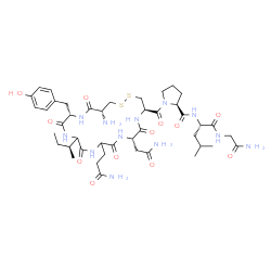 ChemSpider 2D Image | 1-{[(4R,7S,16S,19R)-19-Amino-7-(2-amino-2-oxoethyl)-10-(3-amino-3-oxopropyl)-13-[(2S)-2-butanyl]-16-(4-hydroxybenzyl)-6,9,12,15,18-pentaoxo-1,2-dithia-5,8,11,14,17-pentaazacycloicosan-4-yl]carbonyl}-L
-prolyl-L-leucylglycinamide | C43H66N12O12S2