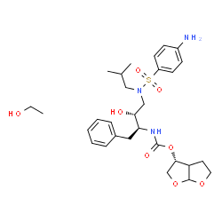 ChemSpider 2D Image | (3R)-Hexahydrofuro[2,3-b]furan-3-yl [(2S,3R)-4-{[(4-aminophenyl)sulfonyl](isobutyl)amino}-3-hydroxy-1-phenyl-2-butanyl]carbamate - ethanol (1:1) | C29H43N3O8S