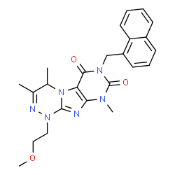 ChemSpider 2D Image | 1-(2-Methoxyethyl)-3,4,9-trimethyl-7-(1-naphthylmethyl)-1,4-dihydro[1,2,4]triazino[3,4-f]purine-6,8(7H,9H)-dione | C24H26N6O3