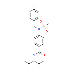 ChemSpider 2D Image | N-(2,4-Dimethyl-3-pentanyl)-4-[(4-methylbenzyl)(methylsulfonyl)amino]benzamide | C23H32N2O3S