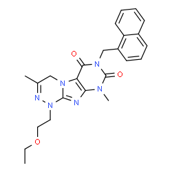 ChemSpider 2D Image | 1-(2-Ethoxyethyl)-3,9-dimethyl-7-(1-naphthylmethyl)-1,4-dihydro[1,2,4]triazino[3,4-f]purine-6,8(7H,9H)-dione | C24H26N6O3