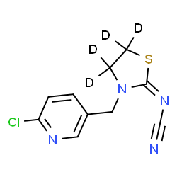 ChemSpider 2D Image | [(2E)-3-[(6-Chloro-3-pyridinyl)methyl](~2~H_4_)-1,3-thiazolidin-2-ylidene]cyanamide | C10H5D4ClN4S