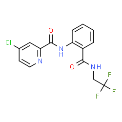 ChemSpider 2D Image | 4-Chloro-N-{2-[(2,2,2-trifluoroethyl)carbamoyl]phenyl}-2-pyridinecarboxamide | C15H11ClF3N3O2