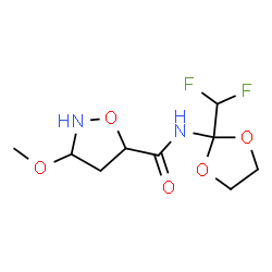 ChemSpider 2D Image | N-[2-(Difluoromethyl)-1,3-dioxolan-2-yl]-3-methoxy-1,2-oxazolidine-5-carboxamide | C9H14F2N2O5
