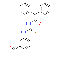 ChemSpider 2D Image | 3-{[(Diphenylacetyl)carbamothioyl]amino}benzoic acid | C22H18N2O3S