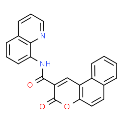 ChemSpider 2D Image | 3-Oxo-N-(8-quinolinyl)-3H-benzo[f]chromene-2-carboxamide | C23H14N2O3