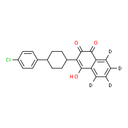 ChemSpider 2D Image | 3-[4-(4-Chlorophenyl)cyclohexyl]-4-hydroxy-1,2-(~2~H_4_)naphthalenedione | C22H15D4ClO3