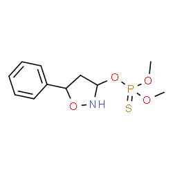 ChemSpider 2D Image | O,O-Dimethyl O-(5-phenyl-1,2-oxazolidin-3-yl) phosphorothioate | C11H16NO4PS