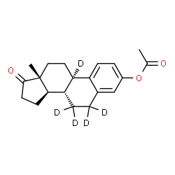 ChemSpider 2D Image | (8alpha,9beta,13alpha,14beta)-17-Oxo(6,6,7,7,9-~2~H_5_)estra-1(10),2,4-trien-3-yl acetate | C20H19D5O3