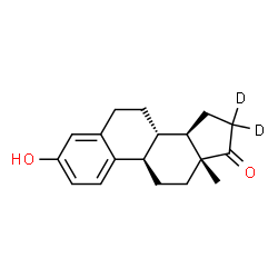 ChemSpider 2D Image | (8alpha,9beta,13alpha,14beta)-3-Hydroxy(16,16-~2~H_2_)estra-1(10),2,4-trien-17-one | C18H20D2O2