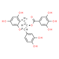 ChemSpider 2D Image | (2S,3R)-2-(3,4-Dihydroxyphenyl)-5,7-dihydroxy(2,3,4-~13~C_3_)-3,4-dihydro-2H-chromen-3-yl 3,4,5-trihydroxybenzoate | C1913C3H18O10