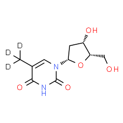 ChemSpider 2D Image | 1-(2-Deoxy-beta-L-threo-pentofuranosyl)-5-(~2~H_3_)methyl-2,4(1H,3H)-pyrimidinedione | C10H11D3N2O5