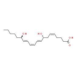 ChemSpider 2D Image | (5Z,8R,9E,11Z,13E,15R)-8,15-Dihydroxy-5,9,11,13-icosatetraenoic acid | C20H32O4