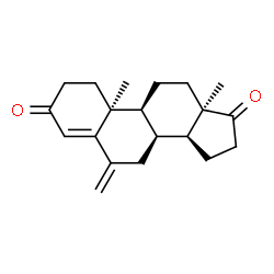 ChemSpider 2D Image | (8alpha,10alpha,13alpha)-6-Methyleneandrost-4-ene-3,17-dione | C20H26O2
