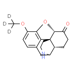 ChemSpider 2D Image | (5beta,9alpha,13alpha,14alpha)-3-[(~2~H_3_)Methyloxy]-4,5-epoxymorphinan-6-one | C17H16D3NO3