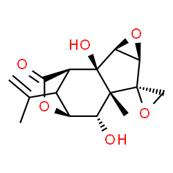 ChemSpider 2D Image | (1R,2R,3S,5R,6R,7R,8S,9S)-2,8-Dihydroxy-12-isopropenyl-7-methyl-11H-spiro[4,10-dioxatetracyclo[7.2.1.0~2,7~.0~3,5~]dodecane-6,2'-oxiran]-11-one | C15H18O6
