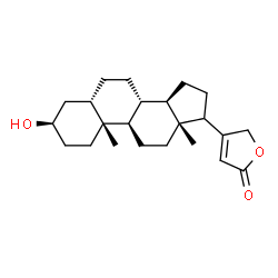 ChemSpider 2D Image | (3alpha,5alpha,8alpha,9beta,10alpha,13alpha,17xi)-3-Hydroxycard-20(22)-enolide | C23H34O3