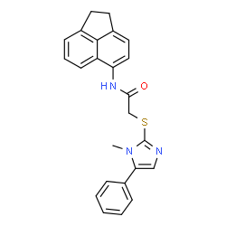 ChemSpider 2D Image | N-(1,2-Dihydro-5-acenaphthylenyl)-2-[(1-methyl-5-phenyl-1H-imidazol-2-yl)sulfanyl]acetamide | C24H21N3OS