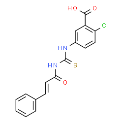 ChemSpider 2D Image | 2-Chloro-5-({[(2E)-3-phenyl-2-propenoyl]carbamothioyl}amino)benzoic acid | C17H13ClN2O3S
