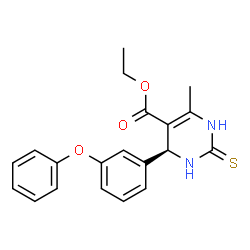 ChemSpider 2D Image | Ethyl (4S)-6-methyl-4-(3-phenoxyphenyl)-2-thioxo-1,2,3,4-tetrahydro-5-pyrimidinecarboxylate | C20H20N2O3S