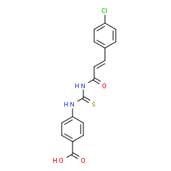 ChemSpider 2D Image | 4-({[(2E)-3-(4-Chlorophenyl)-2-propenoyl]carbamothioyl}amino)benzoic acid | C17H13ClN2O3S