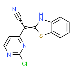 ChemSpider 2D Image | (2E)-1,3-Benzothiazol-2(3H)-ylidene(2-chloro-4-pyrimidinyl)acetonitrile | C13H7ClN4S