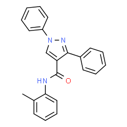 ChemSpider 2D Image | N-(2-Methylphenyl)-1,3-diphenyl-1H-pyrazole-4-carboxamide | C23H19N3O