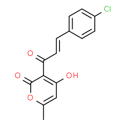 ChemSpider 2D Image | 3-[(2E)-3-(4-Chlorophenyl)-2-propenoyl]-4-hydroxy-6-methyl-2H-pyran-2-one | C15H11ClO4