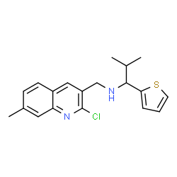 ChemSpider 2D Image | N-[(2-Chloro-7-methyl-3-quinolinyl)methyl]-2-methyl-1-(2-thienyl)-1-propanamine | C19H21ClN2S