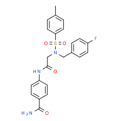 ChemSpider 2D Image | 4-({N-(4-Fluorobenzyl)-N-[(4-methylphenyl)sulfonyl]glycyl}amino)benzamide | C23H22FN3O4S