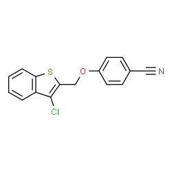 ChemSpider 2D Image | 4-[(3-Chloro-1-benzothiophen-2-yl)methoxy]benzonitrile | C16H10ClNOS