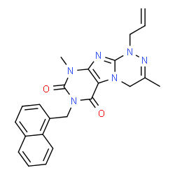 ChemSpider 2D Image | 1-Allyl-3,9-dimethyl-7-(1-naphthylmethyl)-1,4-dihydro[1,2,4]triazino[3,4-f]purine-6,8(7H,9H)-dione | C23H22N6O2