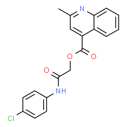 ChemSpider 2D Image | 2-[(4-Chlorophenyl)amino]-2-oxoethyl 2-methyl-4-quinolinecarboxylate | C19H15ClN2O3