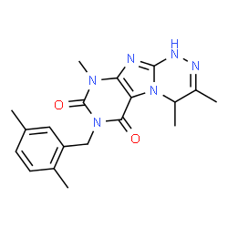 ChemSpider 2D Image | 7-(2,5-Dimethylbenzyl)-3,4,9-trimethyl-1,4-dihydro[1,2,4]triazino[3,4-f]purine-6,8(7H,9H)-dione | C19H22N6O2