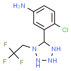 ChemSpider 2D Image | 4-Chloro-3-[1-(2,2,2-trifluoroethyl)-5-tetrazolidinyl]aniline | C9H11ClF3N5