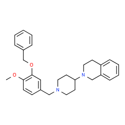 ChemSpider 2D Image | 2-{1-[3-(Benzyloxy)-4-methoxybenzyl]-4-piperidinyl}-1,2,3,4-tetrahydroisoquinoline | C29H34N2O2