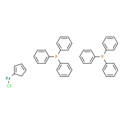 ChemSpider 2D Image | Chloro(1,3-cyclopentadien-1-yl)ruthenium - triphenylphosphine (1:2) | C41H35ClP2Ru