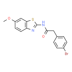 ChemSpider 2D Image | 2-(4-Bromophenyl)-N-(6-methoxy-1,3-benzothiazol-2-yl)acetamide | C16H13BrN2O2S